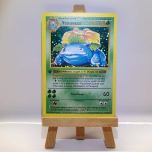 Venusaur / Bulbasaur Base Set 1 Edição - Carta Alternativa Pokémon Holo