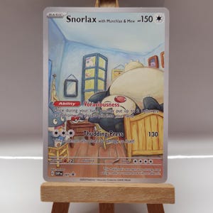 Relaxo / Snorlax with Mew - non Holo Pokemon Custom Card