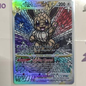 Eevee / Eevee VSTAR - Fait à la main en Holo - Carte personnalisée Pokemon