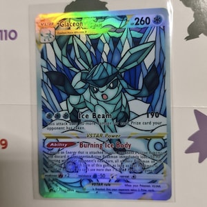 Glaziola / Glaceon VSTAR - Fait à la main en Holo - Carte personnalisée Pokemon