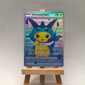 Aquana / Vaporeon Poncho portant Pikachu - Carte personnalisée faite à la main et Holo Pokemon
