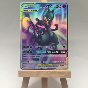 Shadow Mewtwo et Mew - Fait main en Holo - Carte Pokémon Tag Team GX personnalisée