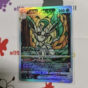 Folipurba / Leafeon VSTAR - Fait à la main en Holo - Carte personnalisée Pokemon
