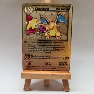 Set base Charizard/Charizard - Carta Pokemon proxy in metallo