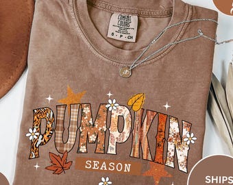 Pumpkin Season Comfort Colors® Shirt, Autumn Fall Shirt, Thanksgiving Shirt, Fall Pumpkin Shirt, Trendy Fall Pumpkins, Spooky Season Shirt