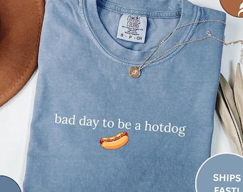 Comfort Colors® hotdogshirt, slechte dag om een hotdog te zijn, grappige retro hotdog, 4 juli-shirt, Memorial Day-shirt, T-shirt Labor Day