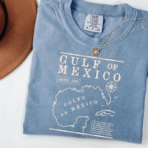 Chemise golfe du Mexique Golfo de México 1550 Chemise vintage rétro, Golfe du Mexique, Chemise vacances Mexique, pas mon président, cadeau pour démocrate