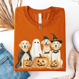 Halloween Dog Shirt,  Cute Ghost Dogs Halloween Shirt, Pumpkin Golden Retriever Fall Spooky Season T-shirt, Dog Lover Tee, ak47