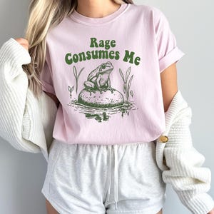 Rage Consumes Me Frog Shirt,Frog Pond T-Shirt,Meme Frog Sweatshirt, Nature Lover Gift, Funny Frog Retro Tee, Humorous Frog Style Hoodie z205