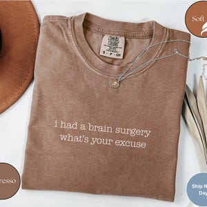 I Had Brain Surgery What&#39;s Your Excuse Shirt Brain Cancer Support, Brain Surgery Shirt Brain Tumor Post-Op Gift, Cancer Awareness Shirt z130