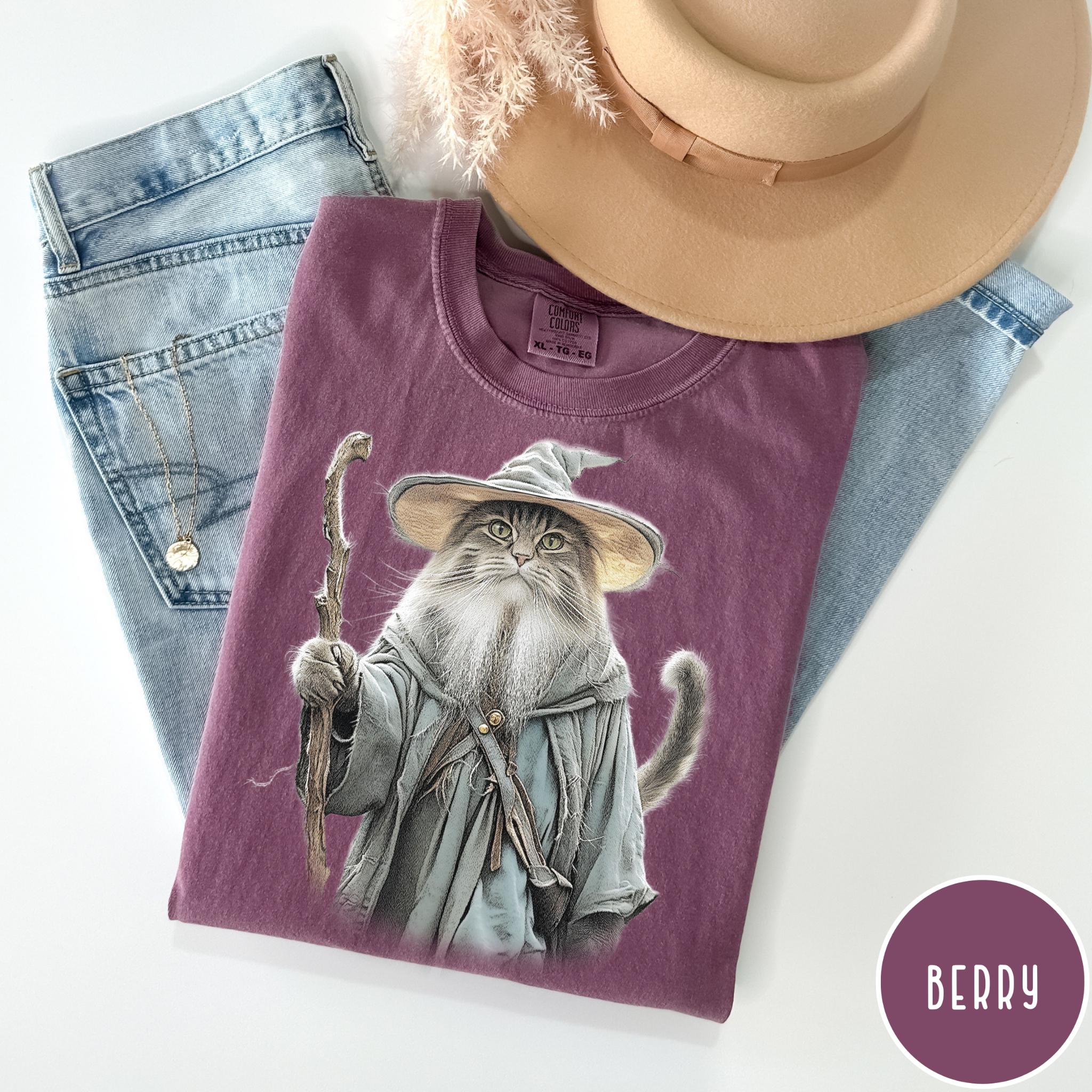 T-shirt Catdalf Gatto Gandalf Il Signore Degli Anelli – The Mountain Verde