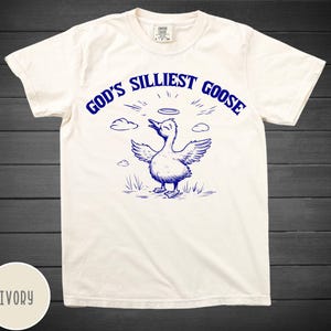 God&#39;s Silliest Goose Shirt, Funny Goose T-Shirt, Comfort Colors Tee, Retro Graphic Tee, Aesthetic Vintage Shirt, Quirky Gift for Her