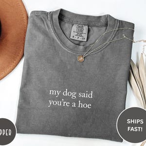 My Dog Said You&#39;re A Hoe TShirt, Dog Lover Comfort Colors® Shirt, Funny Dog Moms Shirt, Animal Lover Gift, Dog Mom Gift,Shirt for Dog Lovers