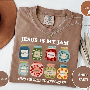Jesus Is My Jam, maglietta cristiana, maglietta di Gesù, regalo cristiano, amante di Gesù, regalo per cristiani, maglietta divertente di Gesù, maglietta della mamma cristiana, religiosa