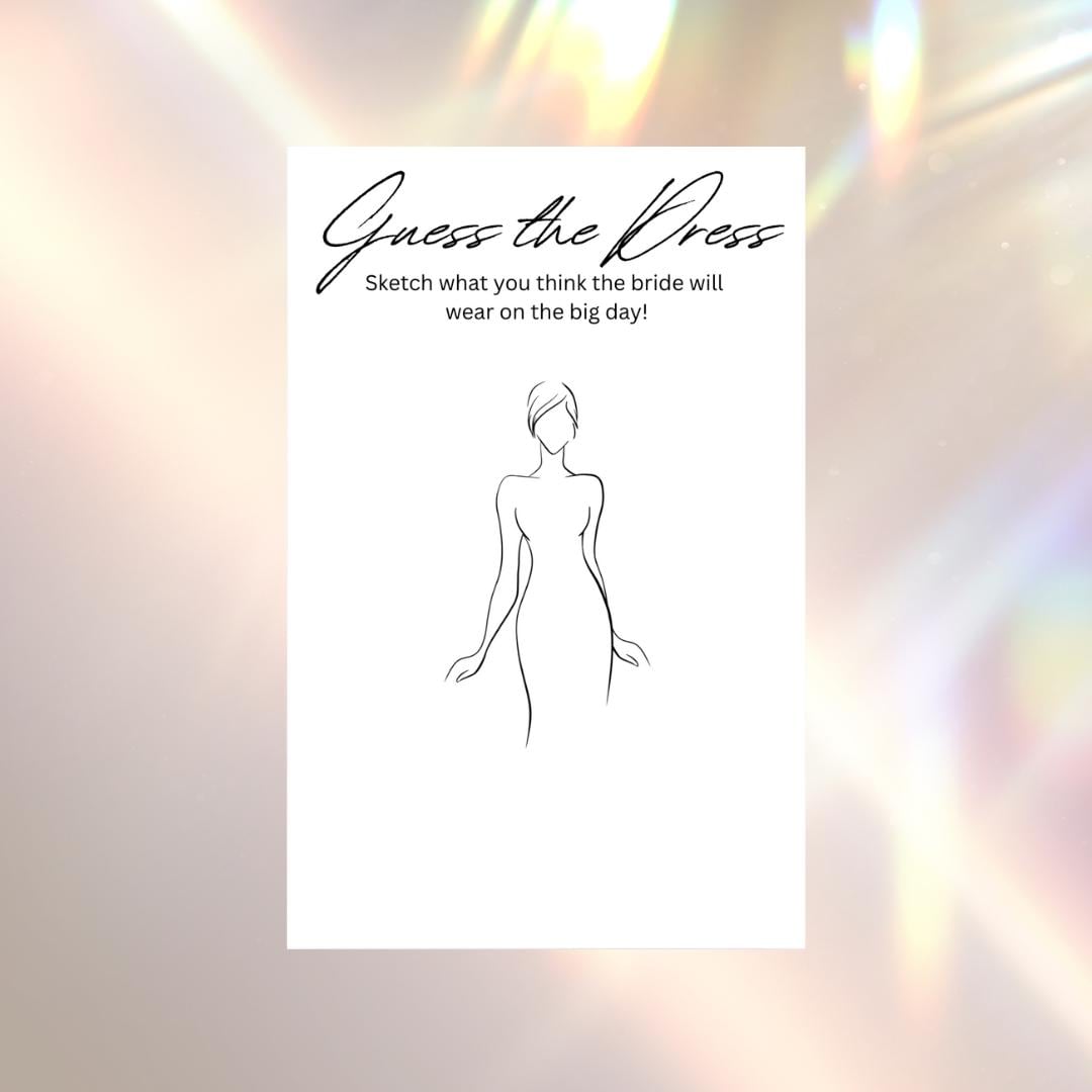 Guess the Dress  Downloadable Bridal Shower Game  5 Sizes Available -  Etsy Israel