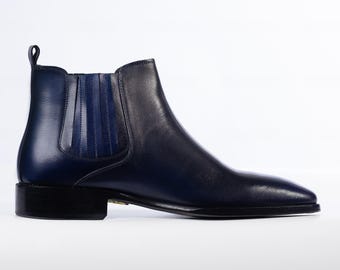 Luxury Hand-Painted Patina Boots: Artisan Custom Leather Ankle Footwear, Bespoke Dress Boots