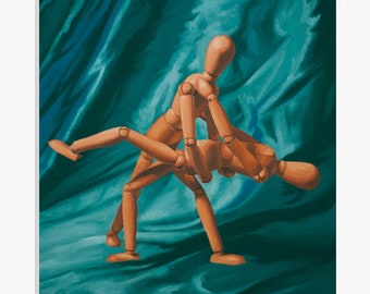 Mannequin Tango Art Print from oil painting - dance painting makes great wedding gift or 10 year anniversary gift
