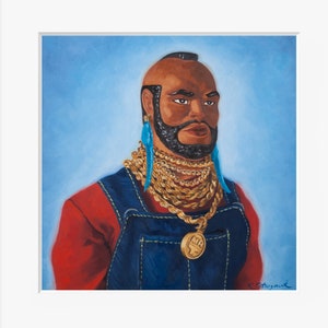 Mr Action Figure Doll Art Print from oil painting - Clubber Lang A Team doll portrait artwork for pop culture home decor wall art