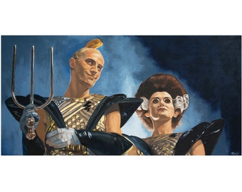 Riff Raff and Magenta - Art Print from oil painting - Great gift for Rocky Horror Picture Show fans and 70's musicals.