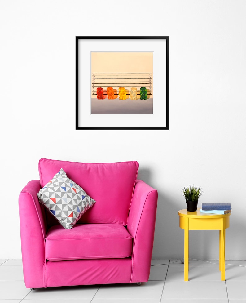 Gummy Bear Line Up Art Print from oil painting - lawyer gift law enforcement and fans of movie parody and The Usual Suspects. image 10