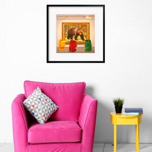 Gummy Bear Museum Art Print from oil painting artist bear painting is a funny art professor or art student gift image 9