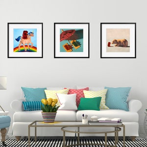 Gummy Bear Art Set of 3 Prints from oil paintings 3 piece wall art makes great baby gift or for my little pony brony imagem 9