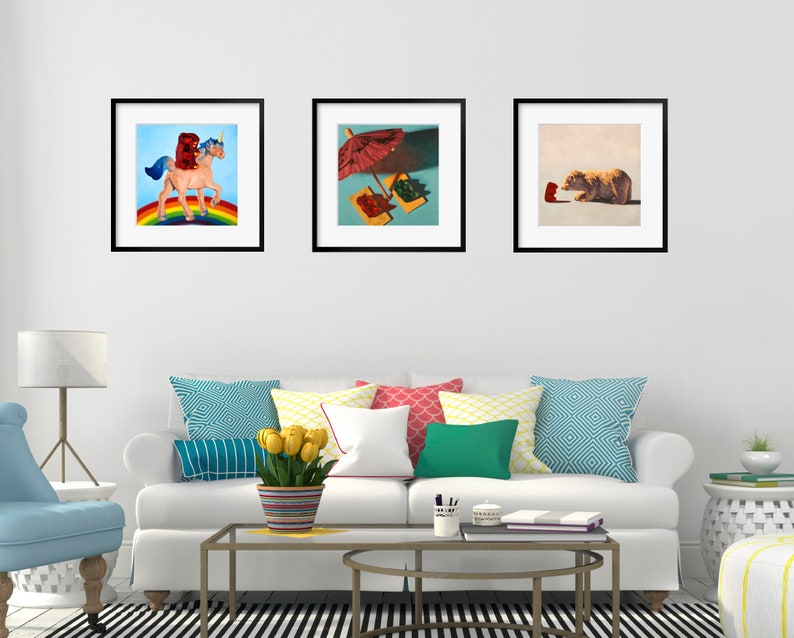 Gummy Bear Art Set of 3 Prints from oil paintings 3 piece wall art makes great baby gift or for my little pony brony image 9