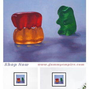 Gummy Bear Voyeur Art Print from oil painting threesome swinger erotic painting for bachelorette party LOL image 2