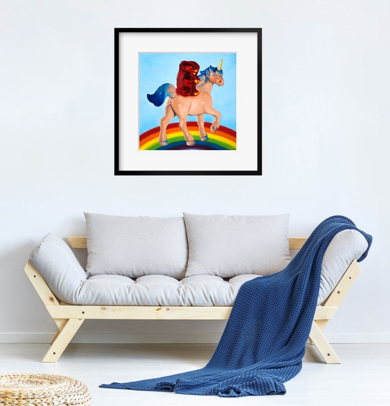 Gummy Bear Unicorn Art Print from original oil painting Gift for kids adults LGBT or a brony who loves My Little Pony image 7