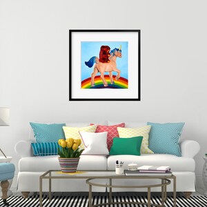 Gummy Bear Unicorn Art Print from original painting. Fun, gift for kids, adults and bronies who love, humor, friendship rainbows and candy image 7