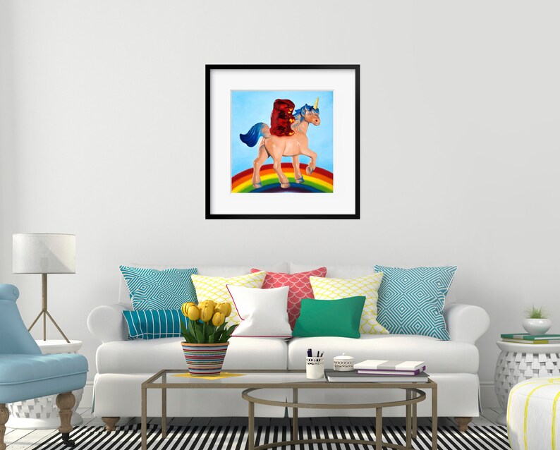 Gummy Bear Unicorn Art Print from original painting. Fun, gift for kids, adults and bronies who love, humor, friendship rainbows and candy image 7