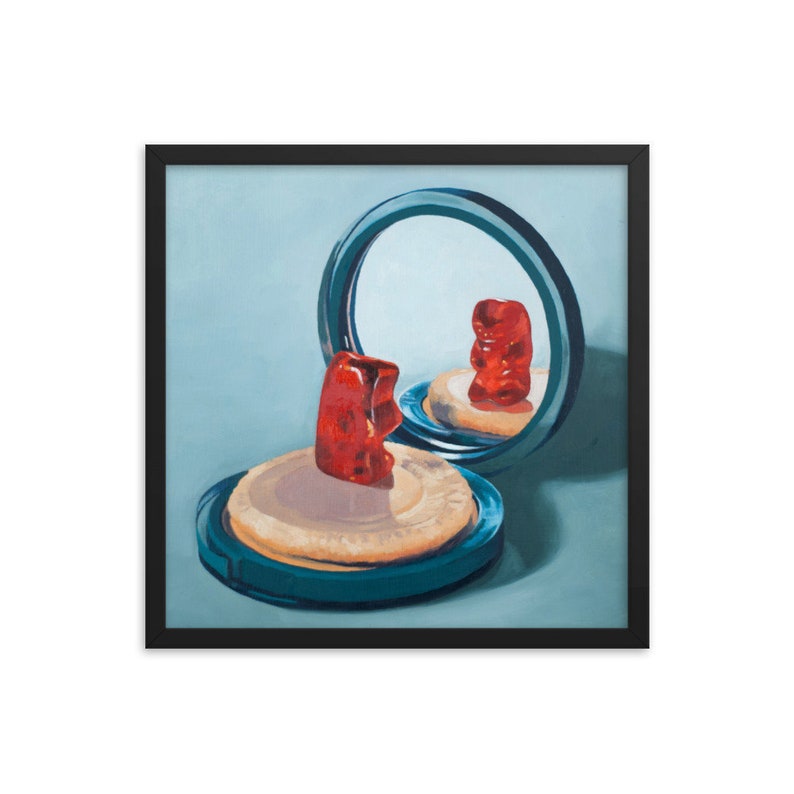 Gummy Bear Compact Mirror Framed Art Print from oil painting image 1