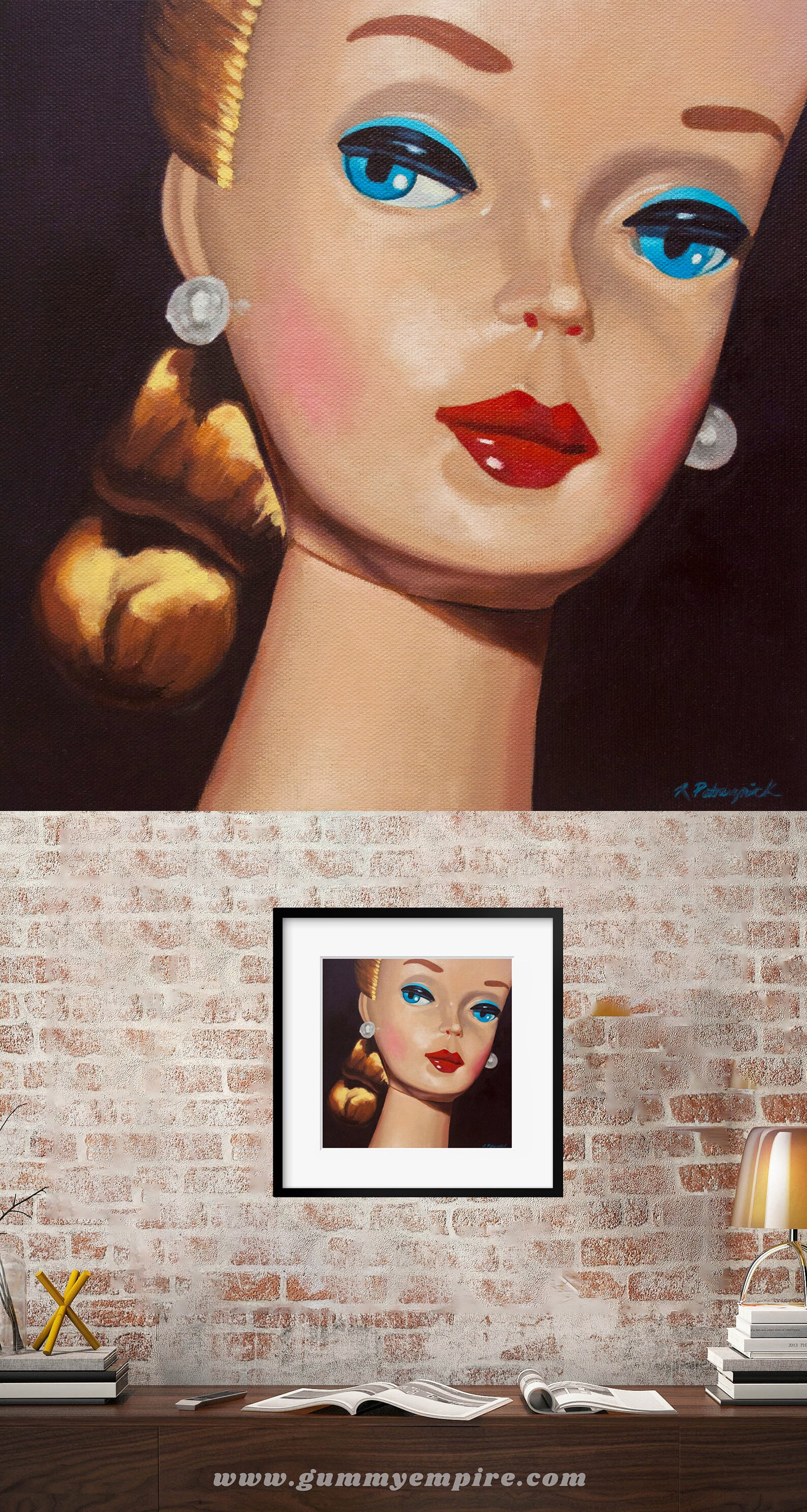 Blonde Vintage Barbie art print from oil painting Retro | Etsy