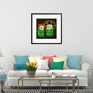 Gummy Bear Day Of The Dead art print from oil painting Dia de los Muertos creepy cute Mexican art print with sugar skull design image 5