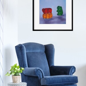 Gummy Bear Voyeur Art Print from oil painting threesome swinger erotic painting for bachelorette party LOL image 7