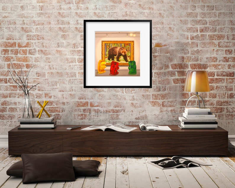 Gummy Bear Museum Art Print from oil painting artist bear painting is a funny art professor or art student gift image 7