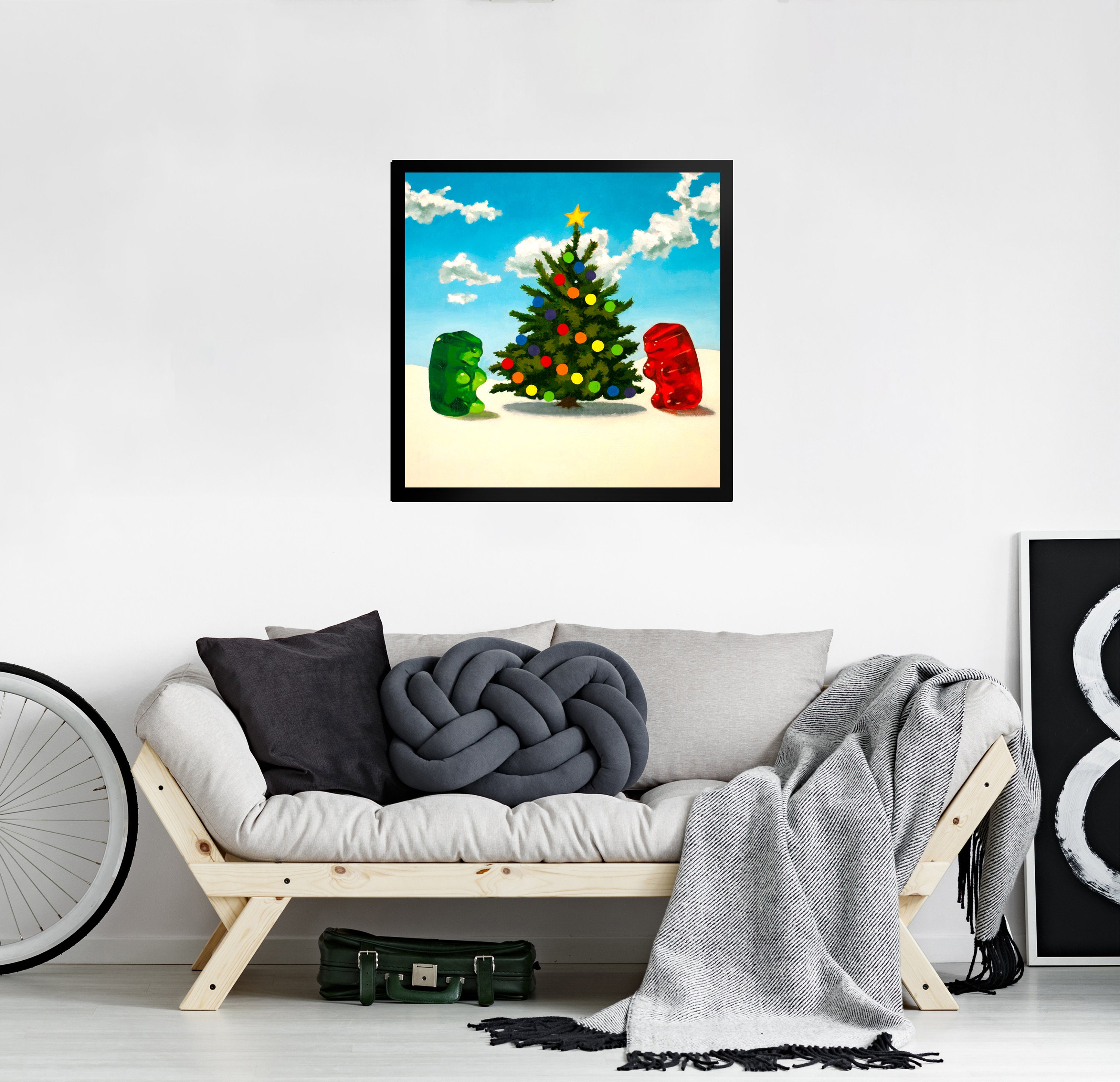 Gummy Bear Christmas Framed Art Print From Oil Painting | Etsy