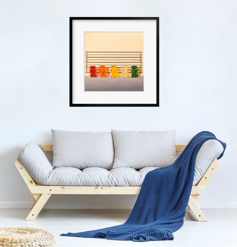 Gummy Bear Line Up Art Print from oil painting - lawyer gift law enforcement and fans of movie parody and The Usual Suspects. image 4
