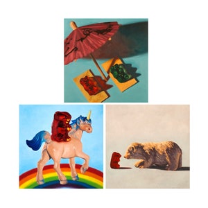 Gummy Bear Art Set of 3 Prints from oil paintings 3 piece wall art makes great baby gift or for my little pony brony 画像 1