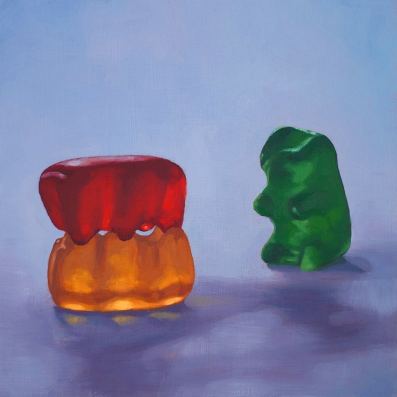 Gummy Bear Voyeur Art Print from oil painting threesome swinger erotic painting for bachelorette party LOL 画像 3