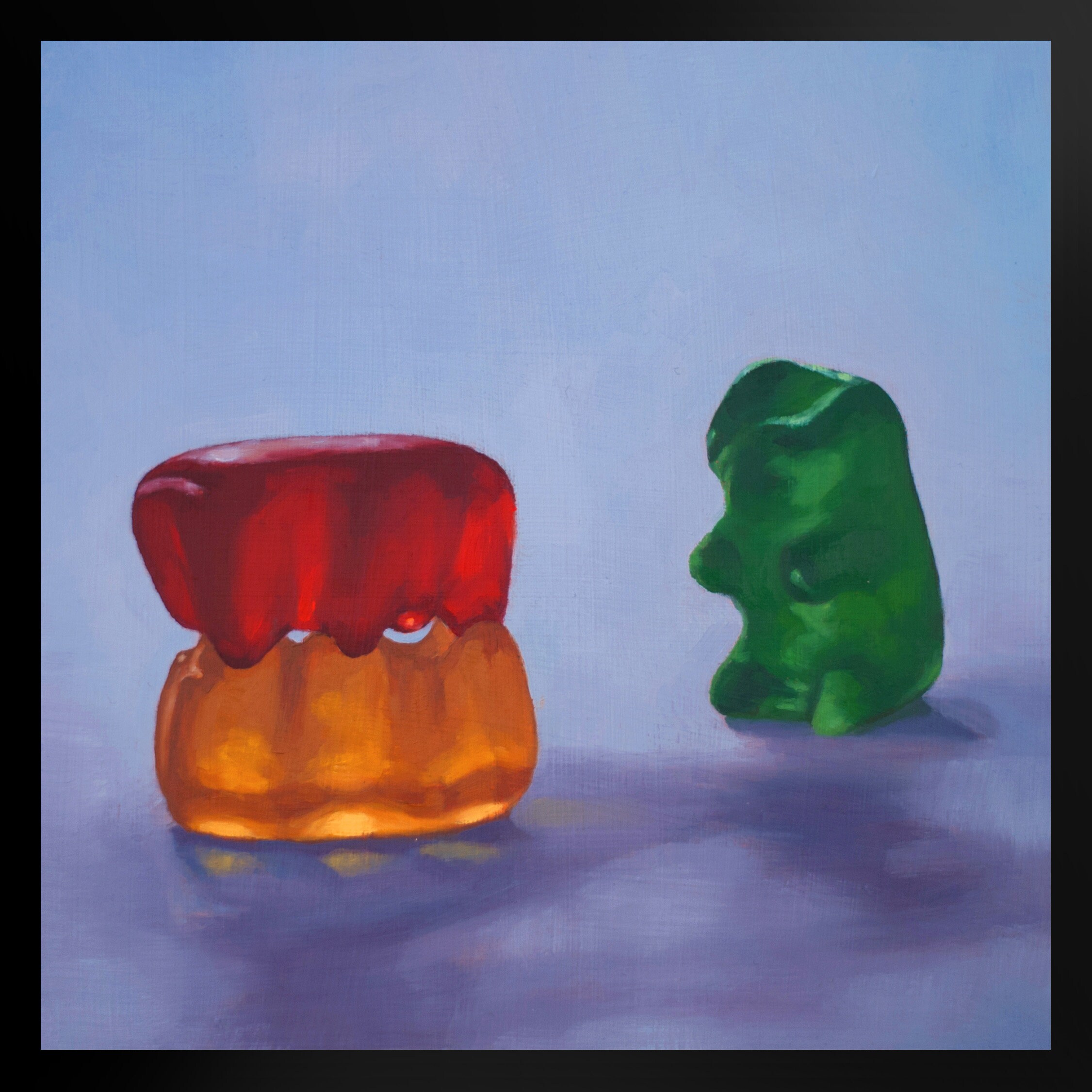 Gummy Bear Voyeur Ingelijste Kunst Print van foto afbeelding foto