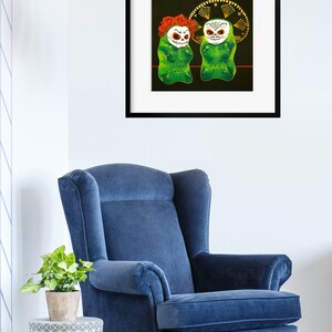 Gummy Bear Day Of The Dead art print from oil painting Dia de los Muertos creepy cute Mexican art print with sugar skull design image 10