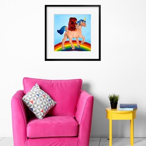 Gummy Bear Unicorn Art Print from original oil painting Gift for kids adults LGBT or a brony who loves My Little Pony image 5