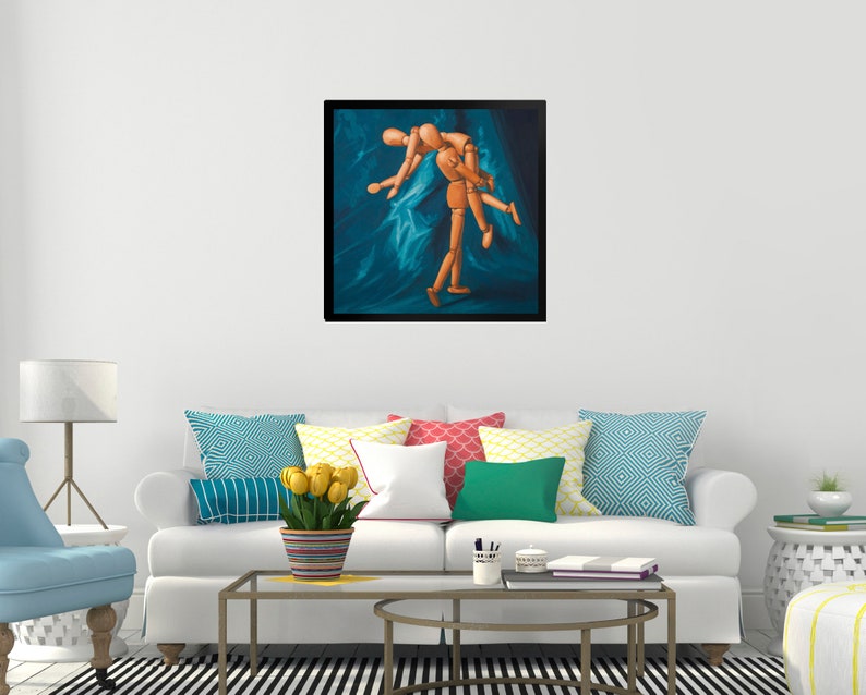 Mannequin Elope Framed Art Print from oil painting Ready to hang creepy cute art birthday gift or anniversary gift or honeymoon gift image 9