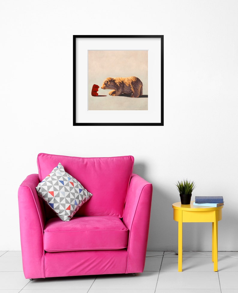 Gummy Bear Art print from oil painting Cute bear art for best friend birthday gift and baby shower image 6