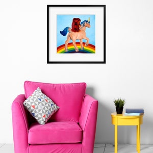 Gummy Bear Unicorn Art Print from original painting. Fun, gift for kids, adults and bronies who love, humor, friendship rainbows and candy image 5