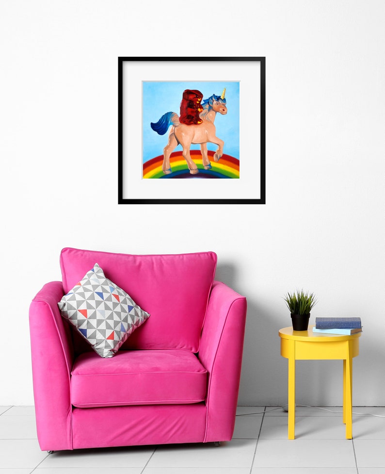 Gummy Bear Unicorn Art Print from original painting. Fun, gift for kids, adults and bronies who love, humor, friendship rainbows and candy image 5