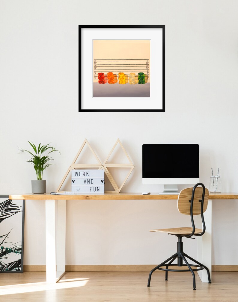 Gummy Bear Line Up Art Print from oil painting - lawyer gift law enforcement and fans of movie parody and The Usual Suspects. image 5