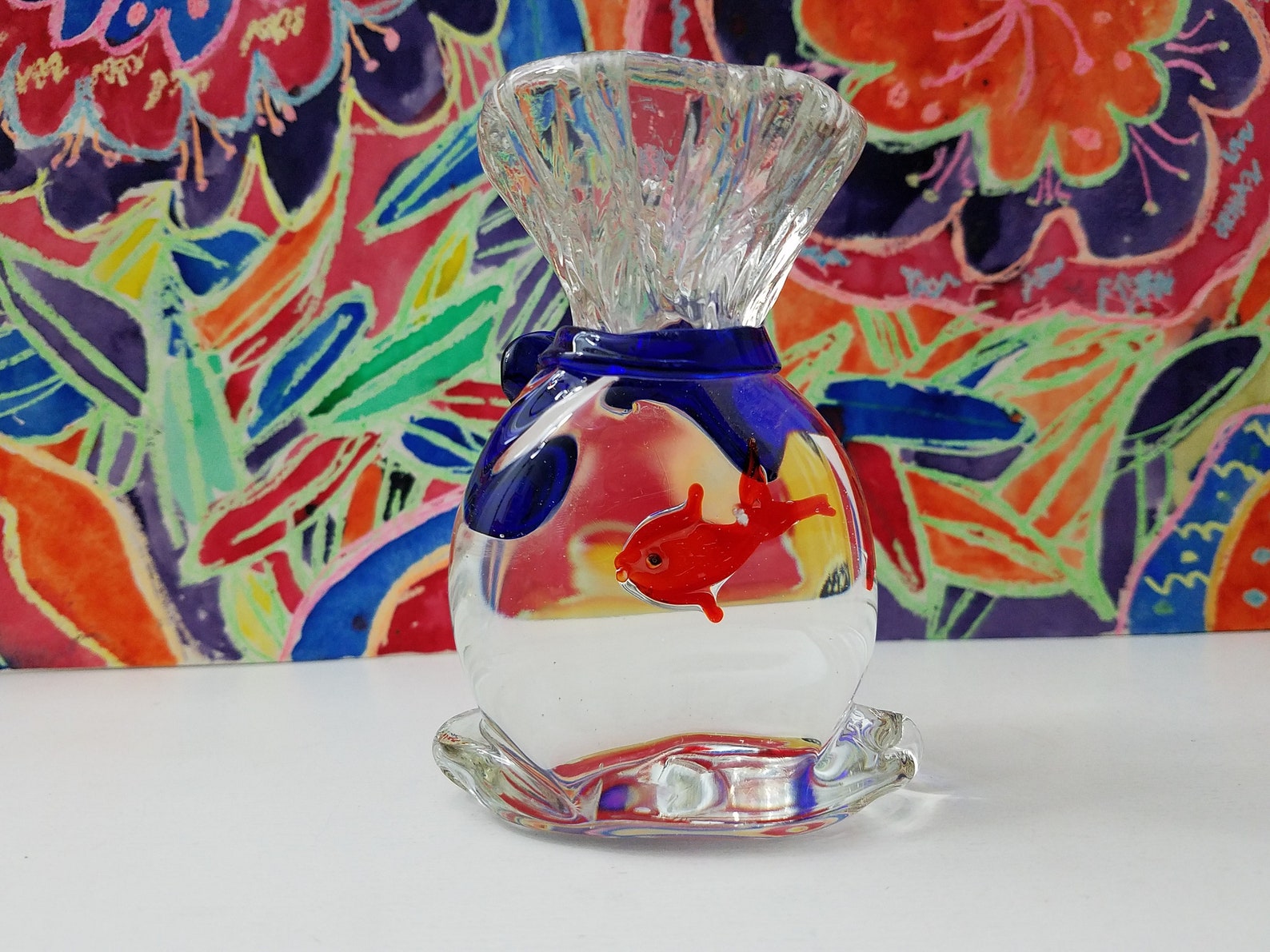 Murano Italian Art Glass Gold Fish in Bag Made in Venice Etsy