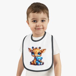 かわいいキリンのベビービブ - 愛らしい幼児用授乳用ビブ、ベビーシャワーギフト、かわいい動物のビブ、幼児用メスキャッチャー、新生児の必需品